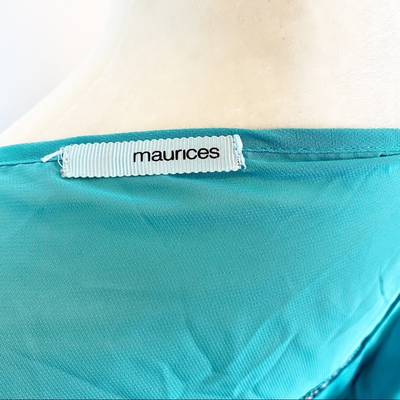 Maurices Women's Knit Tunic Top Teal Semi Sheer - Picture 5 of 5